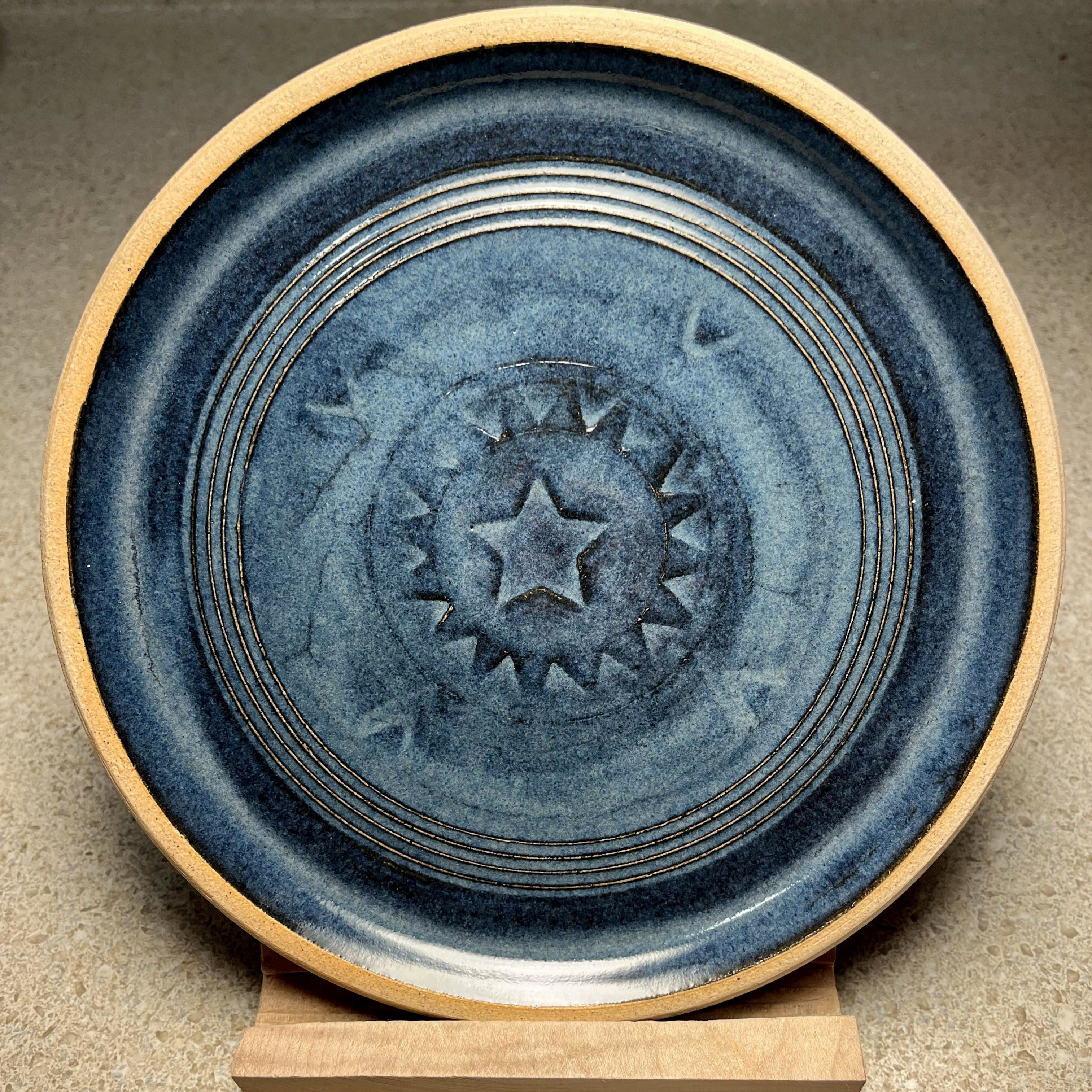 Stoneware Plate, Star Debossed