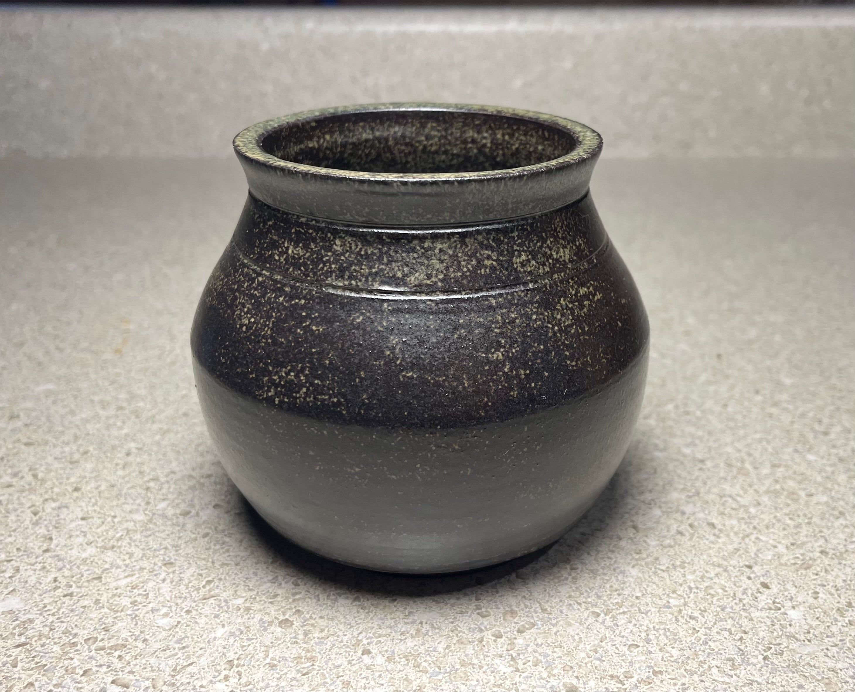 Stoneware Pot, Temmoku Black