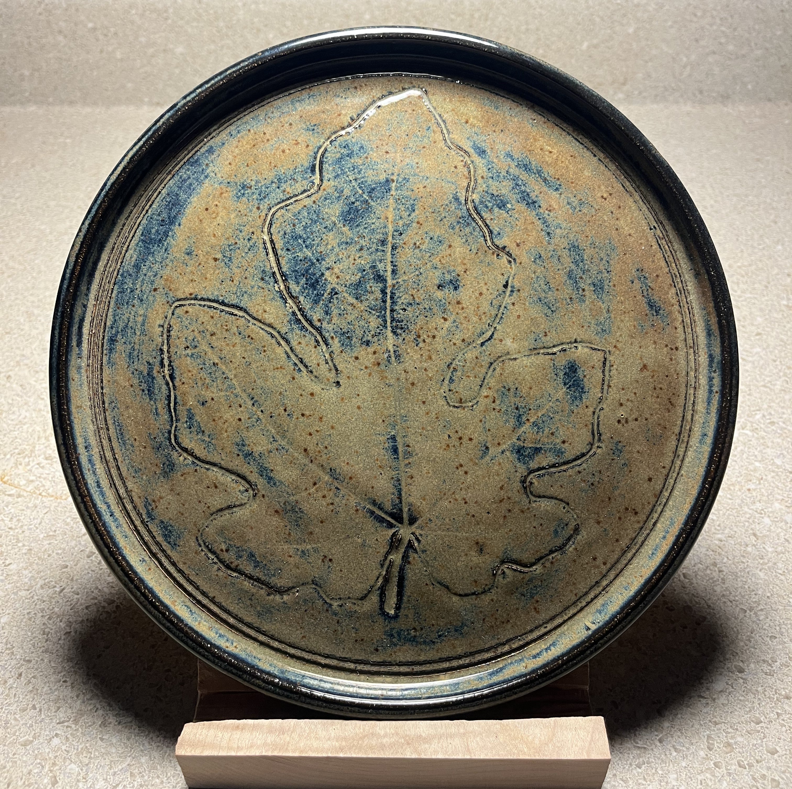 Stoneware Plate, Fig Impression