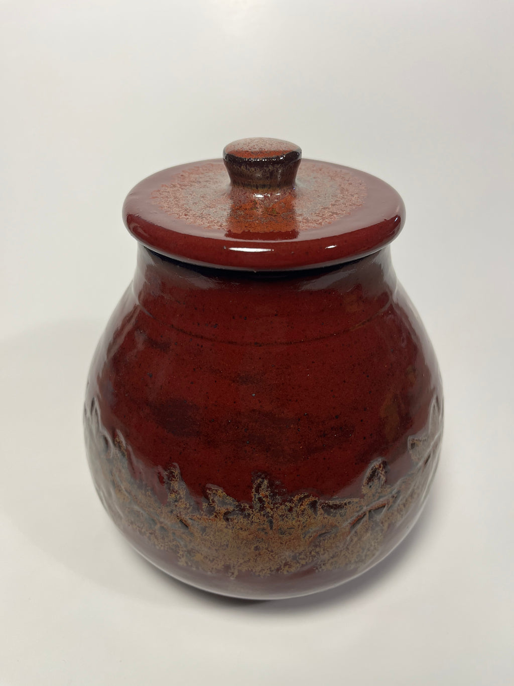 Lidded Jar, Floral Band