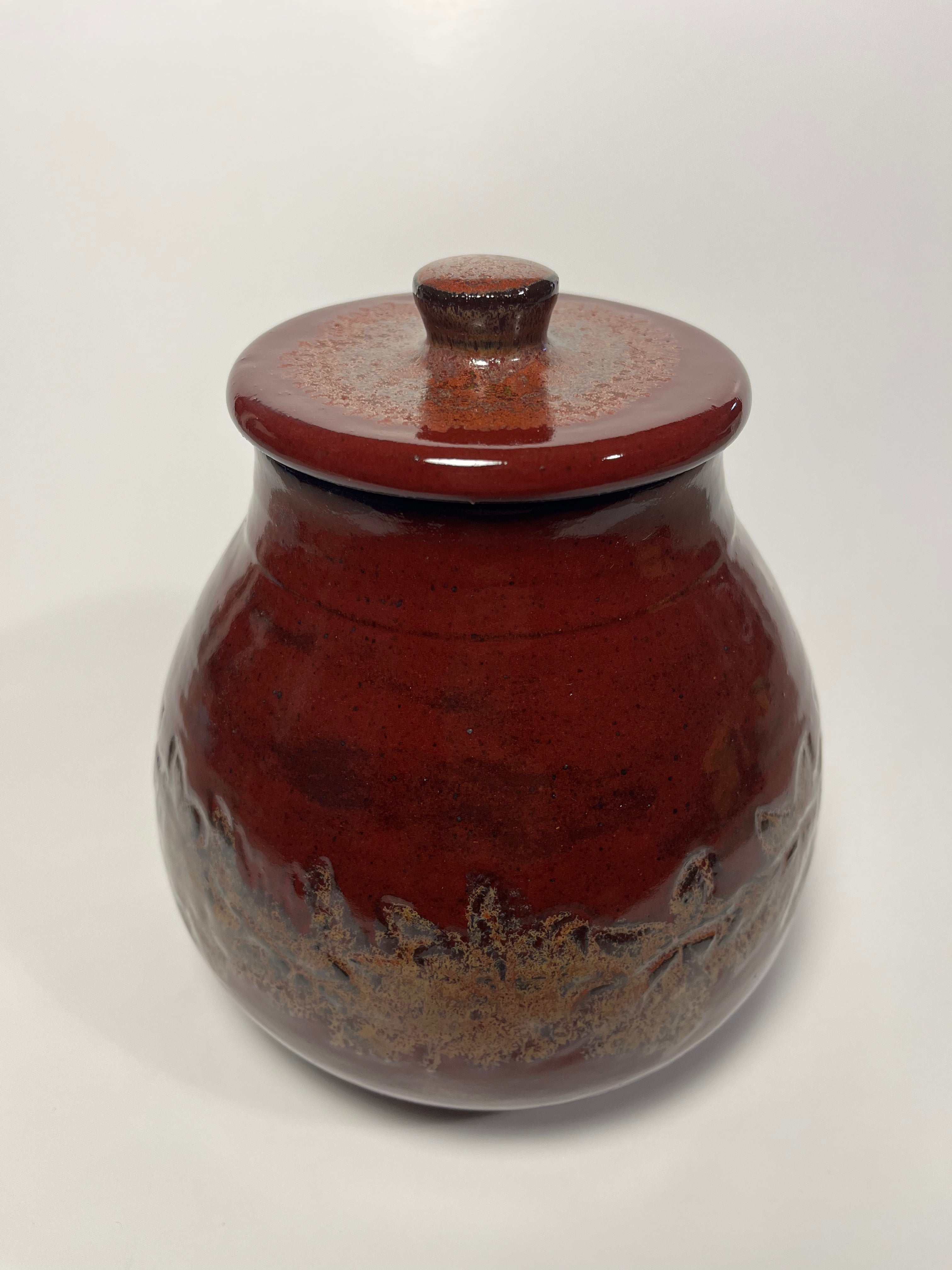 Lidded Jar, Floral Band